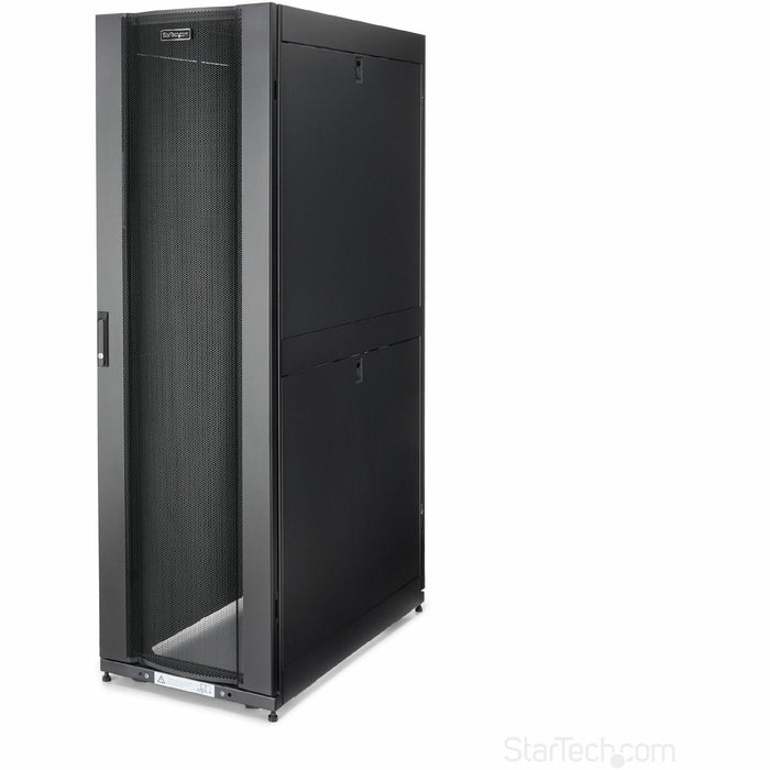 StarTech.com 42U 19" Server Rack Cabinet /4 Post Adjustable Deep 3-35" Mobile Locking Vented IT/Data Network Equipment Enclosure w/Casters - STCRK4242BK24