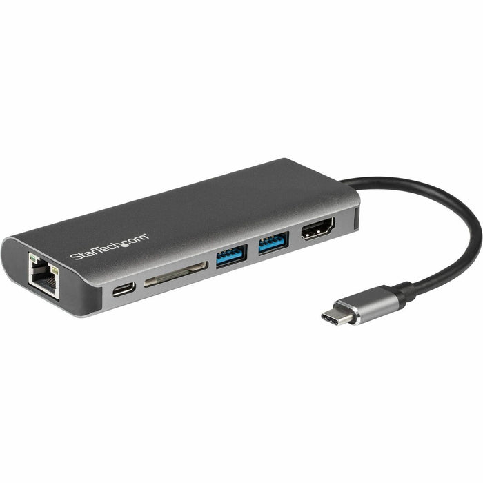 StarTech.com USB C Multiport Adapter - Portable USB Type-C Travel Dock - 4K HDMI, 2-pt USB Hub, SD, GbE, 60W PD Pass-Through - Laptop Dock - STCDKT30CSDHPD