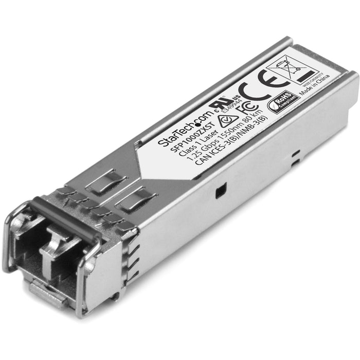 StarTech.com MSA Uncoded SFP Module - 1000BASE-ZX - 1GE Gigabit Ethernet SFP 1GbE Single Mode Fiber (SMF) Optic Transceiver - 70km DDM - STCSFP1000ZXST