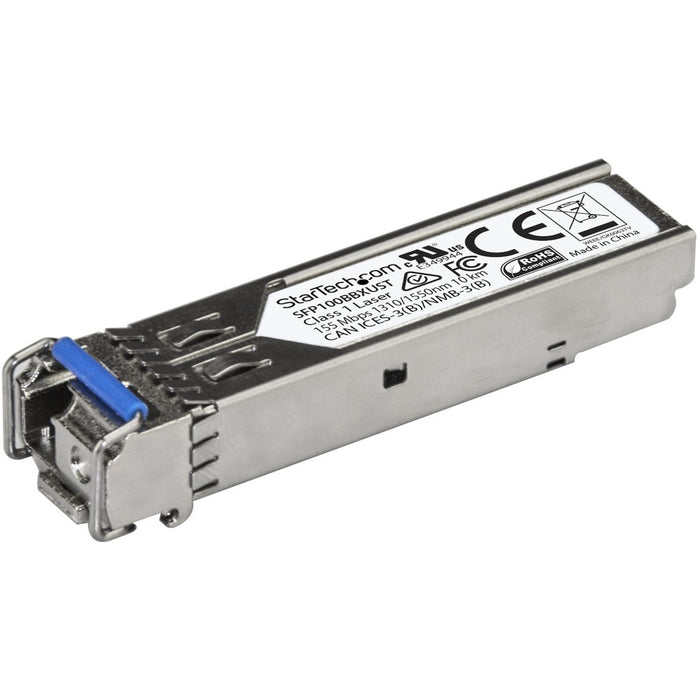 StarTech.com MSA Uncoded SFP Transceiver Module - 100BASE-BX - 100 Mb Ethernet BiDi Fiber (SMF) - STCSFP100BBXUST