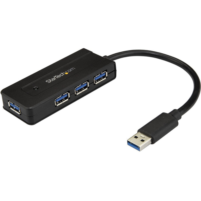 StarTech.com 4 Port USB 3.0 Hub SuperSpeed 5Gbps w/ Fast Charge - Portable USB 3.1 Gen 1 Type-A Laptop/Desktop Hub - USB Bus/Self Powered - STCST4300MINI
