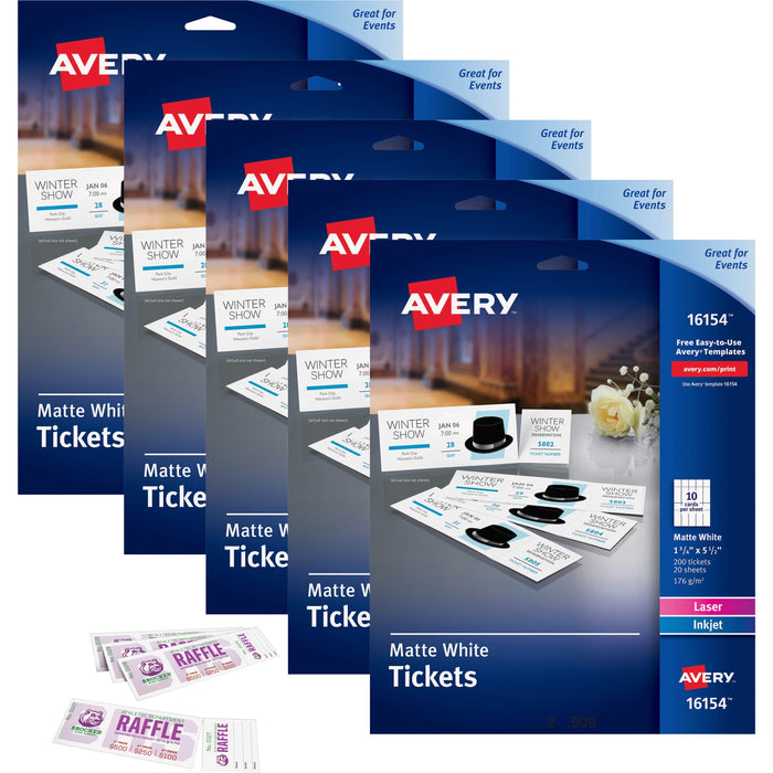 Avery&reg; Blank Tickets with Tear-Away Stubs - AVE16154CT