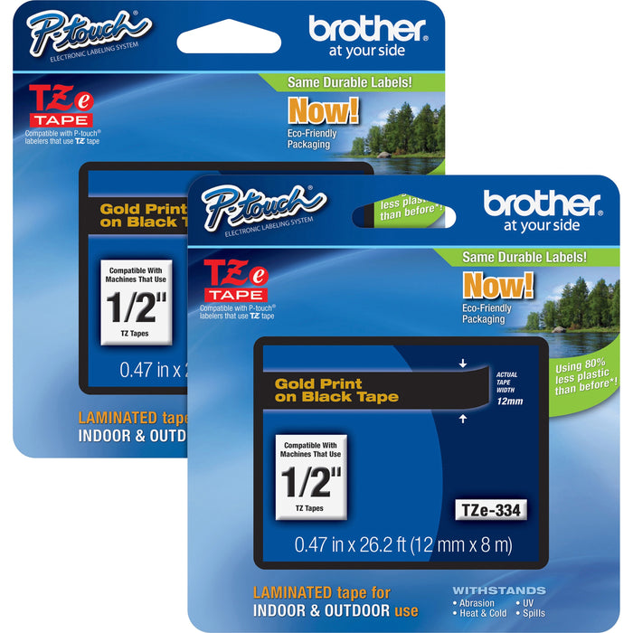 Brother P-touch TZe Laminated Tape Cartridges - BRTTZE334BD