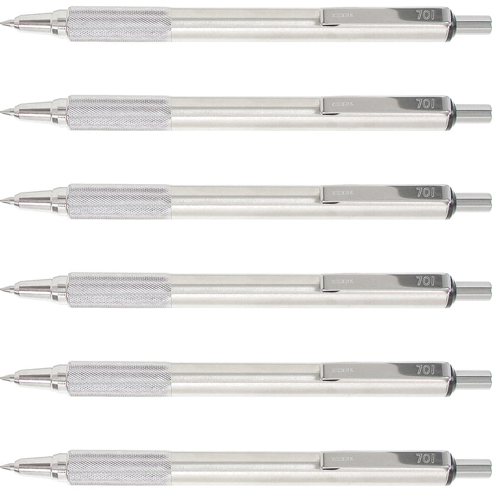 Zebra Pen STEEL 7 Series F-701 Retractable Ballpoint Pen - ZEB29411BX