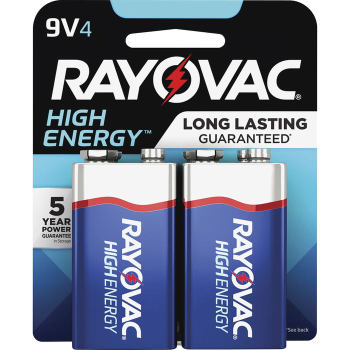 Rayovac High-Energy Alkaline 9-Volt Batteries - RAYA16044TK