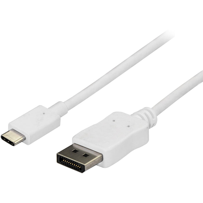 StarTech.com 6ft/1.8m USB C to DisplayPort 1.2 Cable 4K 60Hz - USB Type-C to DP Video Adapter Monitor Cable HBR2 - TB3 Compatible - White - STCCDP2DPMM6W