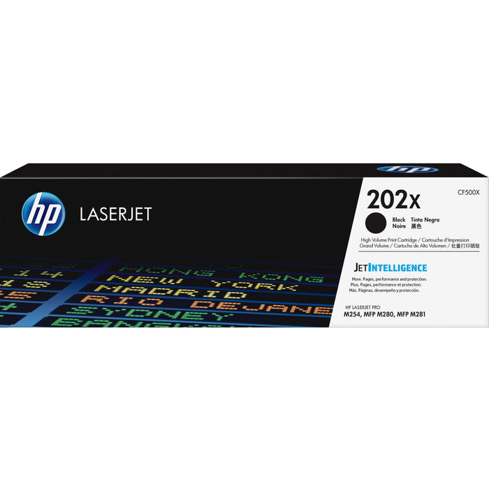 HP 202X (CF500X) Original High Yield Laser Toner Cartridge - Black - 1 Each - HEWCF500X