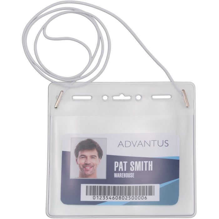 Advantus Horizontal ID Card Holder with Neck Cord - AVT97098