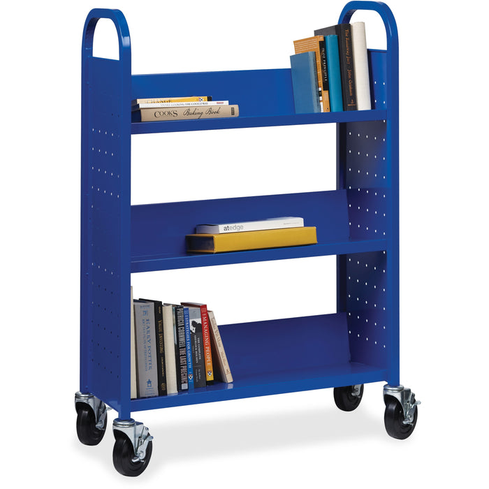 Lorell Single-sided Steel Book Cart - LLR99934