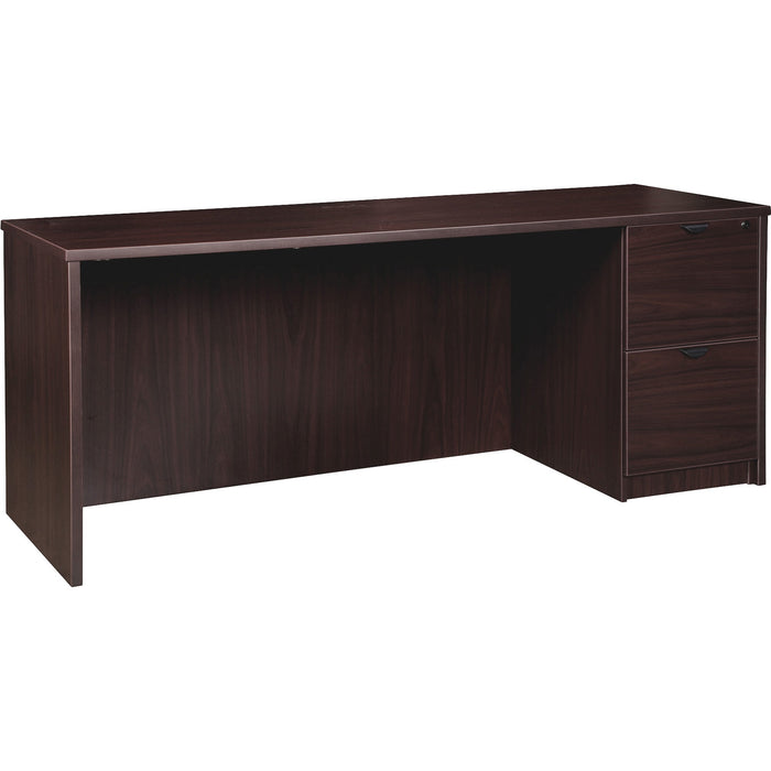 Lorell Prominence 2.0 Espresso Laminate Right-Pedestal Credenza - 2-Drawer - LLRPC2466RES