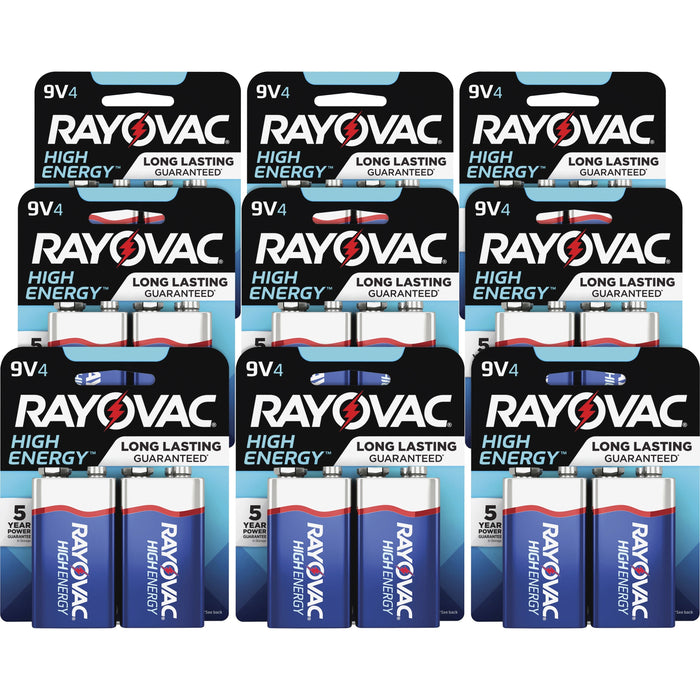 Rayovac High-Energy Alkaline 9-Volt Battery 4-Packs - RAYA16044TKCT