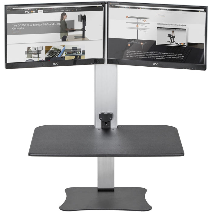 Victor High Rise Electric Dual Monitor Standing Desk Workstation - VCTDC450