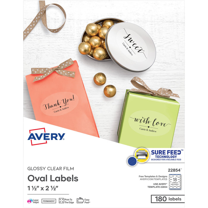 Avery&reg; Sure Feed Glossy Labels - AVE22854