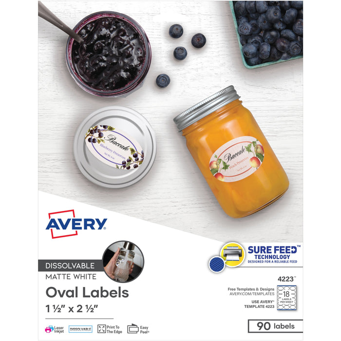Avery&reg; Oval Dissolvable Labels - AVE4223