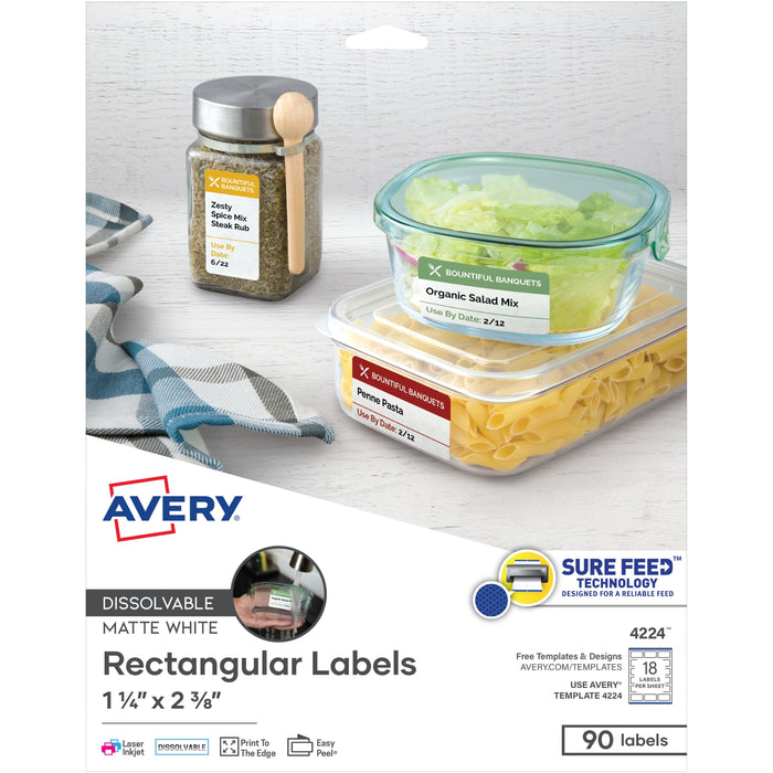 Avery&reg; Dissolvable Rectangle Labels - AVE4224