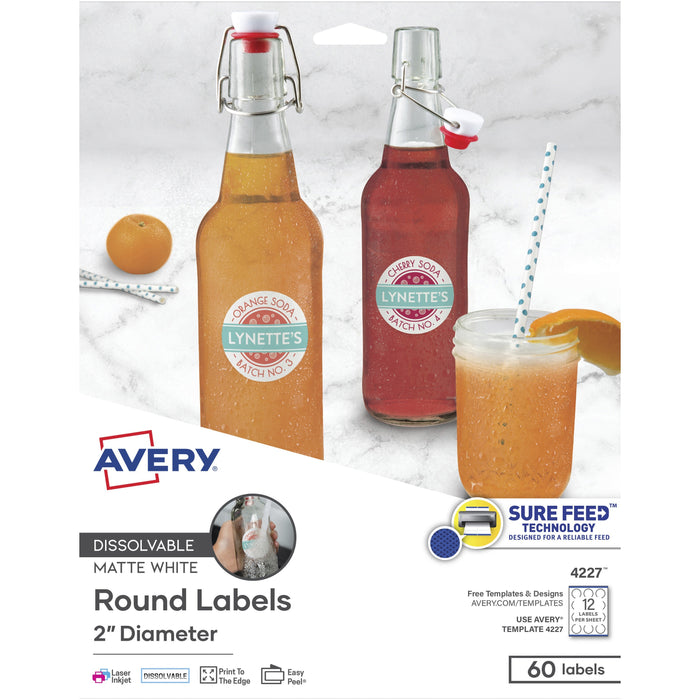 Avery&reg; Round Dissolvable Labels - AVE4227