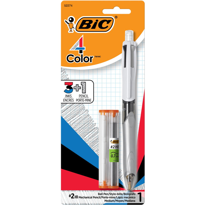 BIC 4-Color 3+1 Ball Pen and Pencil, Assorted Inks, 1 Pack - BICMMLP1AST