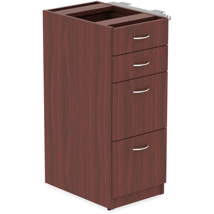 Lorell Relevance Series Mahogany Laminate Office Furniture Storage Cabinet - 4-Drawer - LLR16210
