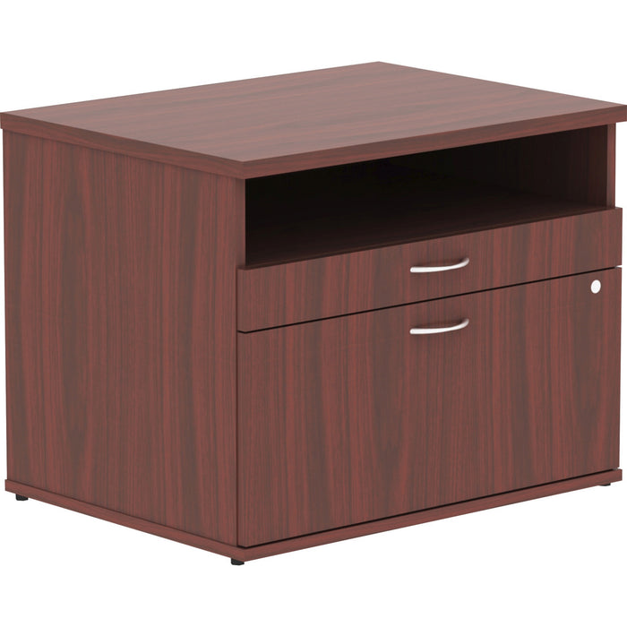 Lorell Relevance Series Mahogany Laminate Office Furniture Credenza - 2-Drawer - LLR16212