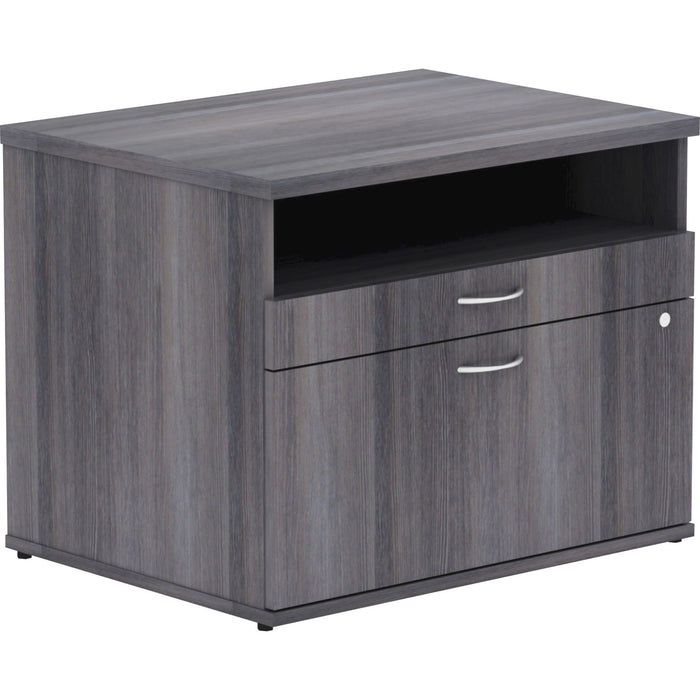 Lorell Relevance Series Charcoal Laminate Office Furniture Credenza - 2-Drawer - LLR16213