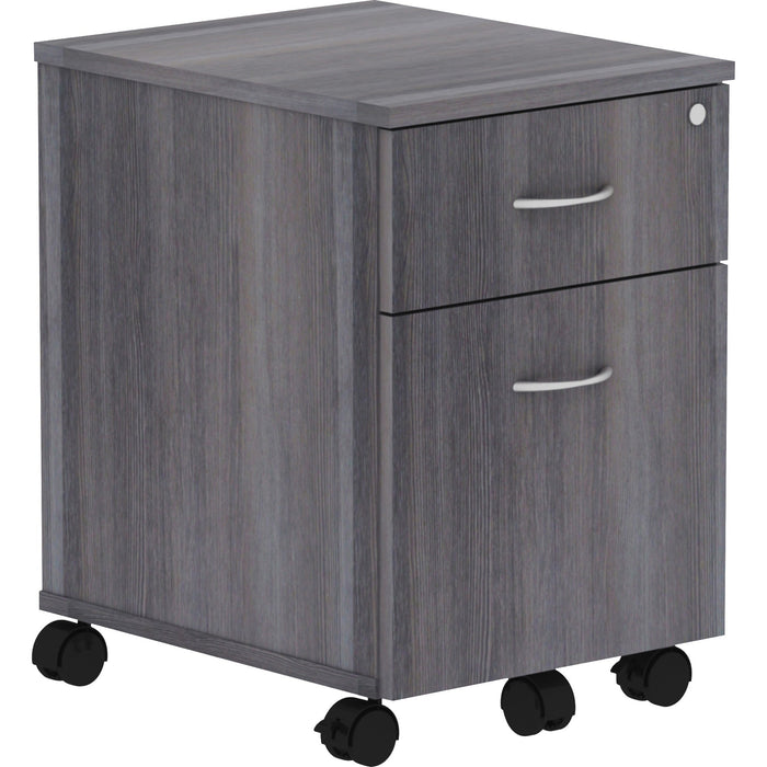 Lorell Relevance Series Charcoal Laminate Office Furniture Pedestal - 2-Drawer - LLR16217