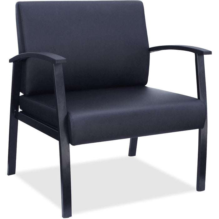 Lorell Big & Tall Black Leather Guest Chair - LLR68557