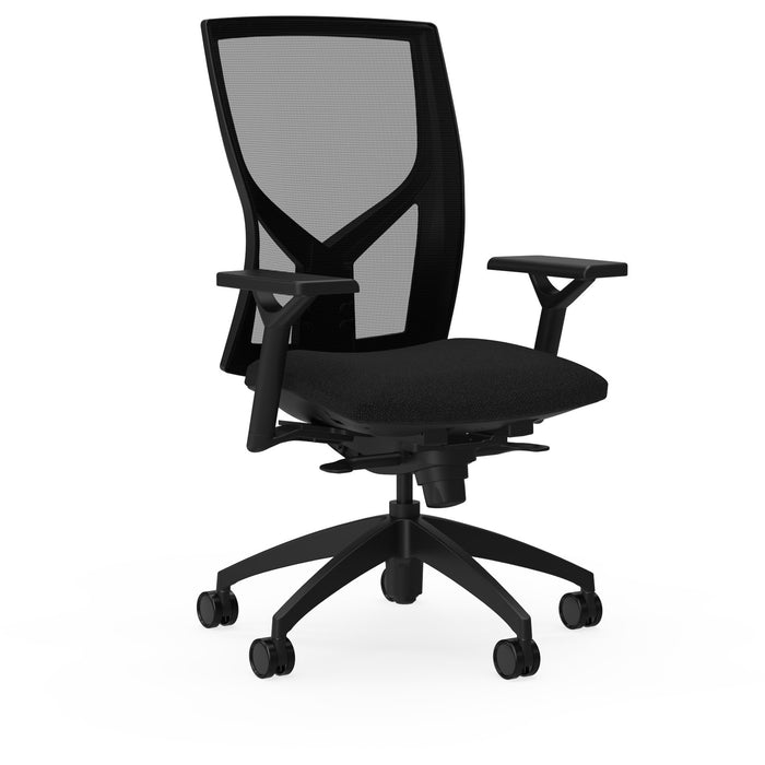 Lorell High-Back Mesh Chairs with Fabric Seat - LLR83109