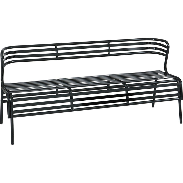 Safco CoGo Indoor/Outdoor Steel Bench with Back - SAF4368BL