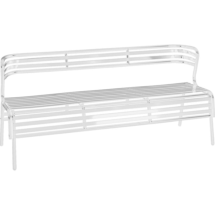 Safco CoGo Indoor/Outdoor Steel Bench with Back - SAF4368WH