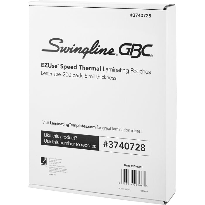 GBC EZUse Speed Format Thermal Laminating Pouches - GBC3740728