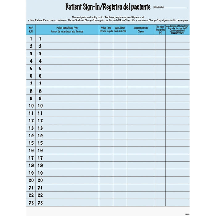 Tabbies Patient Sign-in Label Forms - TAB14541