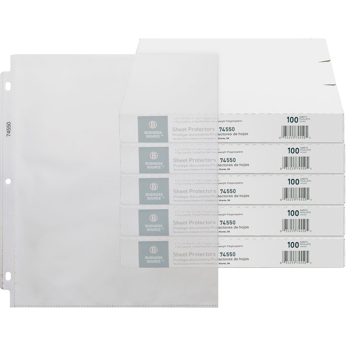 Business Source Top-Loading Poly Sheet Protectors - BSN74550CT
