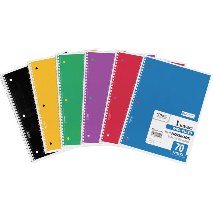 Mead Wide Ruled 1-Subject Notebooks - MEA05510BD