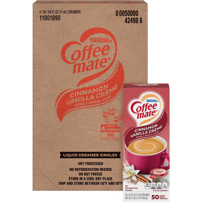 Coffee mate Cinnamon Vanilla Creme Gluten-Free Liquid Creamer - Single-Serve Tubs - NES42498CT