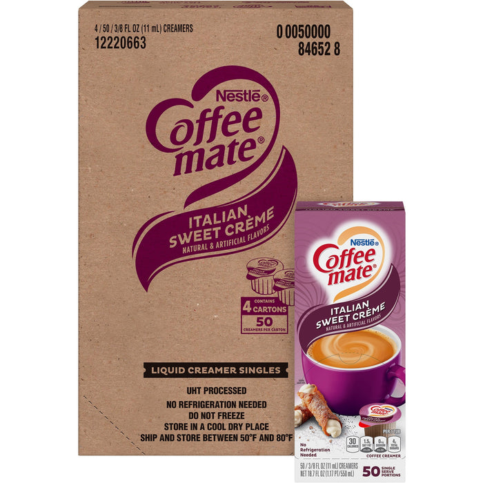 Coffee mate Italian Sweet Creme Flavor Liquid Creamer Singles - NES84652CT