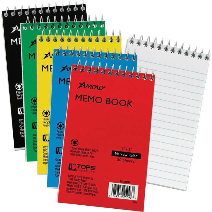 Ampad Topbound Memo Notebooks - TOP25093BD