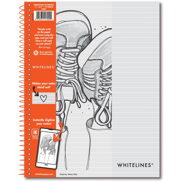 Roaring Spring Whitelines Premium Line Ruled Spiral Notebook - ROA17000