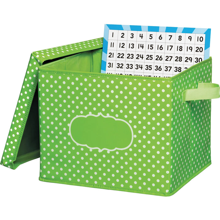 Teacher Created Resources Lime Polka Dots Storage Box - TCR20820