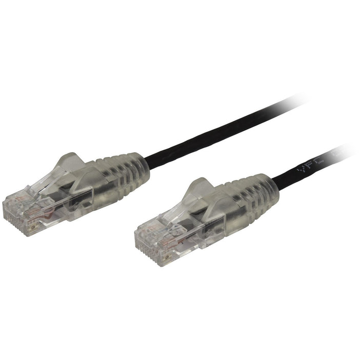 StarTech.com 10ft CAT6 Cable - Slim CAT6 Patch Cord - Black Snagless RJ45 Connectors - Gigabit Ethernet Cable - 28 AWG - LSZH (N6PAT10BKS) - STCN6PAT10BKS