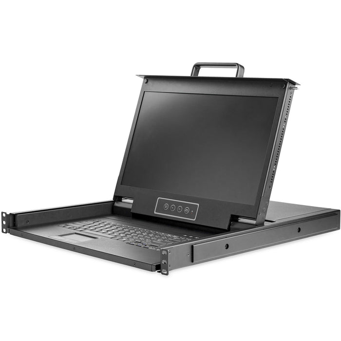 StarTech.com Rackmount KVM Console HD 1080p - Single Port VGA KVM w/17" LCD Monitor - 1U LCD KVM Server Rack Drawer w/Cables - USB Support - STCRKCONS17HD