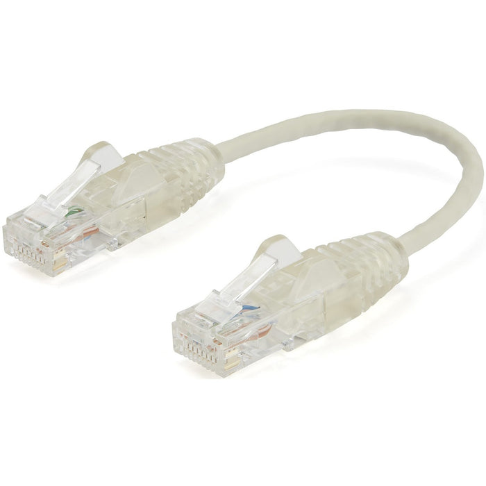 StarTech.com 6 in CAT6 Cable - Slim CAT6 Patch Cord - Gray Snagless RJ45 Connectors - Gigabit Ethernet Cable - 28 AWG - LSZH (N6PAT6INGRS) - STCN6PAT6INGRS