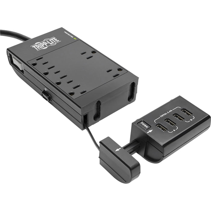 Tripp Lite Surge Protector Power Strip 6-Outlet w/4 USB Charging/Sync Ports - TRPTLP66USBR