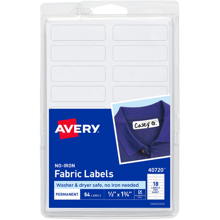 Avery&reg; No-Iron Fabric Labels - AVE40720