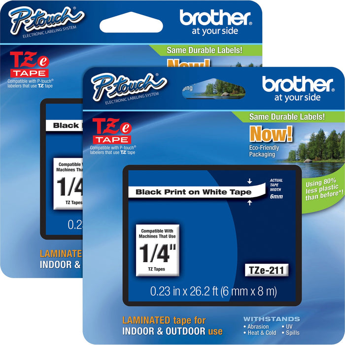 Brother P-touch TZe Laminated Tape Cartridges - BRTTZE211BD