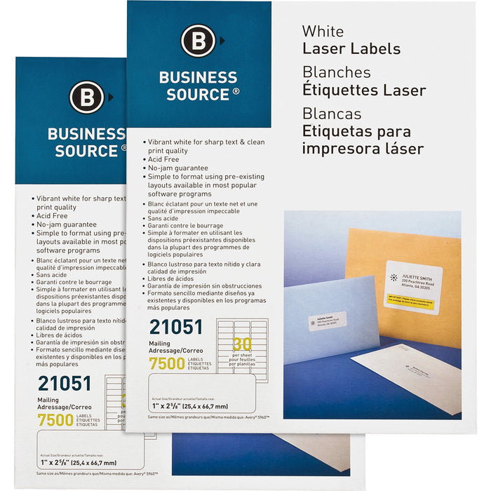 Business Source Bright White Premium-quality Address Labels - BSN21051CT