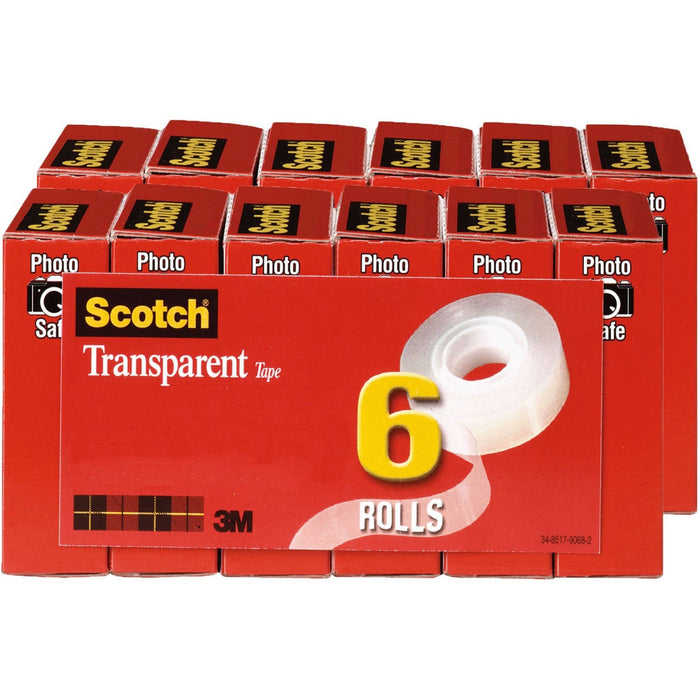 Scotch Transparent Tape - 3/4"W - MMM6006PKBD