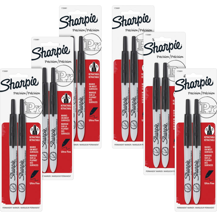Sharpie Retractable Ultra-Fine Point Permanent Markers - SAN1735801BX