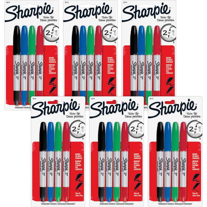 Sharpie Twin Tip Permanent Markers - SAN32174PPBG