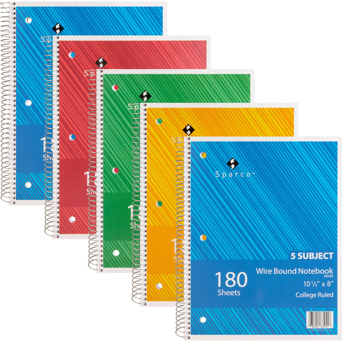 Sparco Wirebound College Ruled Notebooks - SPR83255BD