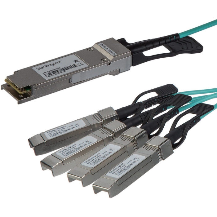 StarTech.com AOC Breakout Cable for Cisco QSFP-4X10G-AOC5M - 5m 40G 1x QSFP+ to 4x SFP+ AOC Cable 40GbE QSFP+ Active Optical Fiber 16.4ft - STCQSFP4X10GAO5